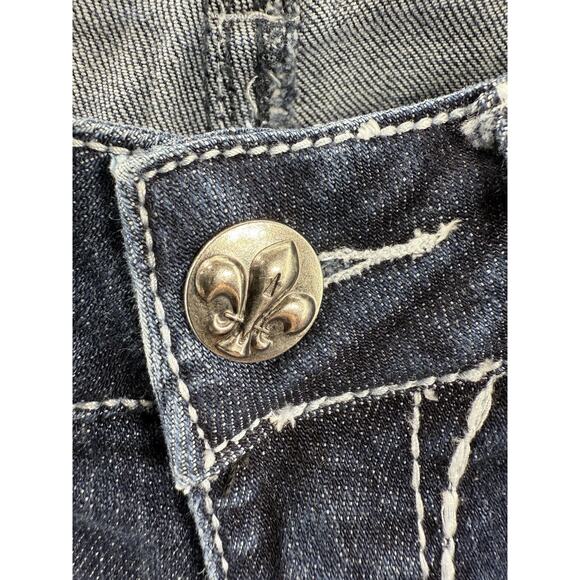 Miss Chic Women’s Jeans Size 5 Dark Wash Bootcut Embroidered Pocket EUC - Picture 15 of 16